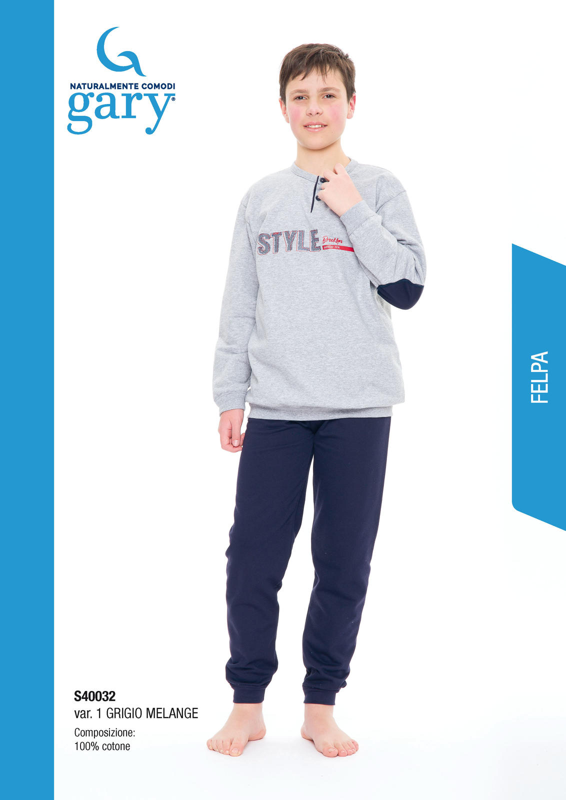 BOYS' S/L PAJAMAS S40032 Tellini S.r.l. Wholesale Clothing